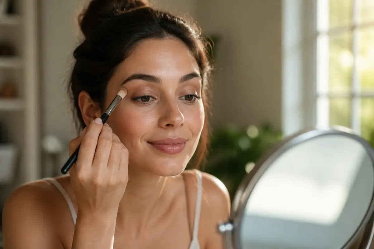 Maquillage simple et naturel yeux marrons : routine facile